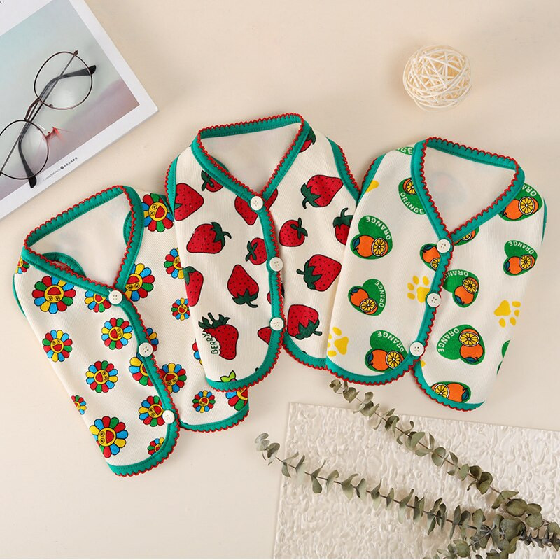 Topla jakna za kućne ljubimce Cvijeće Odjeća za kućne ljubimce Prsluk za pse Odjeća Jakna za kućne ljubimce Prsluk za pse Gumb otporan na čvorove Classic Strawberry Cute Universal