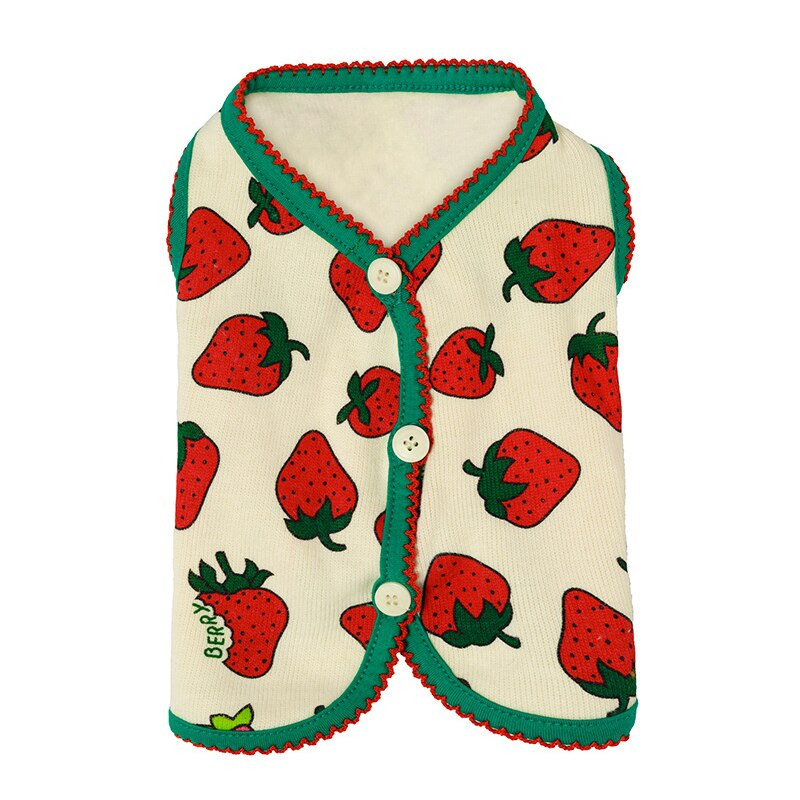 Topla jakna za kućne ljubimce Cvijeće Odjeća za kućne ljubimce Prsluk za pse Odjeća Jakna za kućne ljubimce Prsluk za pse Gumb otporan na čvorove Classic Strawberry Cute Universal