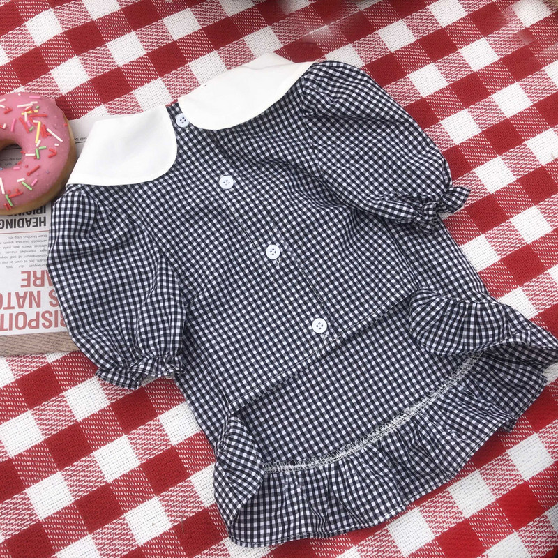 Moodne ruuduline särk lemmikloomakoertele Uued riided koertele Kasside suveriided Akita Schauzeri särk Kutsika riided Lemmiklooma riided