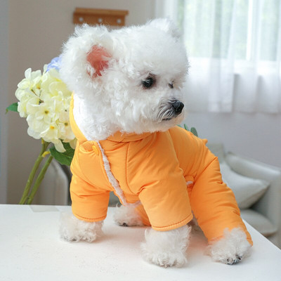 Удебелен гащеризон Pet Dog Cat Winter Clothes Hoody Warm Cute Funny Dinosaur Puppy Costumes Cat Cotton-poded Jacket Pet Garisons