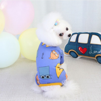 Мека памучна пижама за куче котка за малки кучета Чихуахуа йоркширски дрехи Зимни топли дрехи за домашни кучета Кученце Котка Гащеризон Пижама