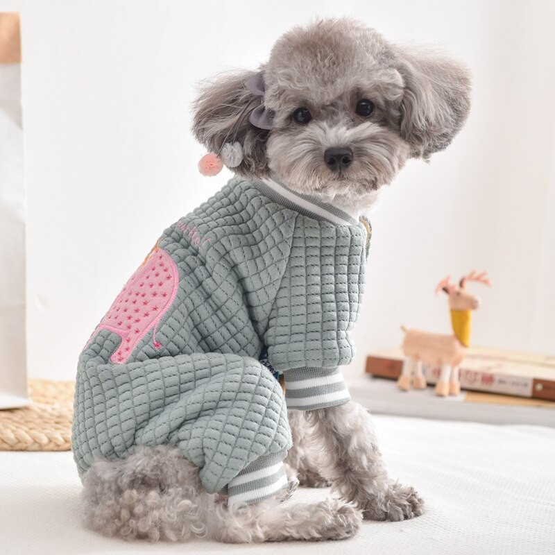 Lilleline elevandiülikond väikestele koertele Talvine paks roosa mantel lemmikloomade spordidress Luksuslikud disainerkostüümid kutsikale XS 3XL buldogile