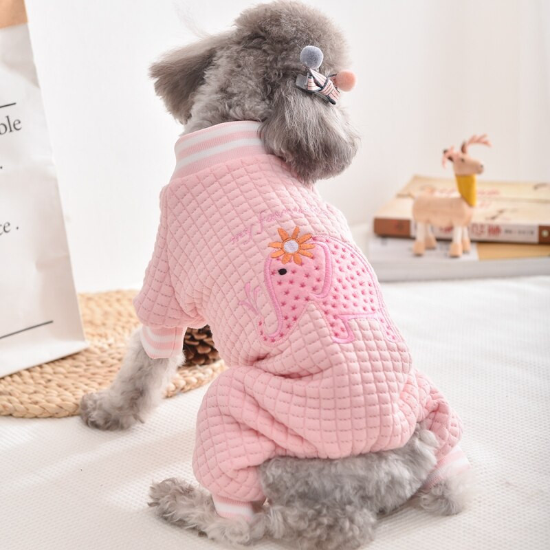 Lilleline elevandiülikond väikestele koertele Talvine paks roosa mantel lemmikloomade spordidress Luksuslikud disainerkostüümid kutsikale XS 3XL buldogile