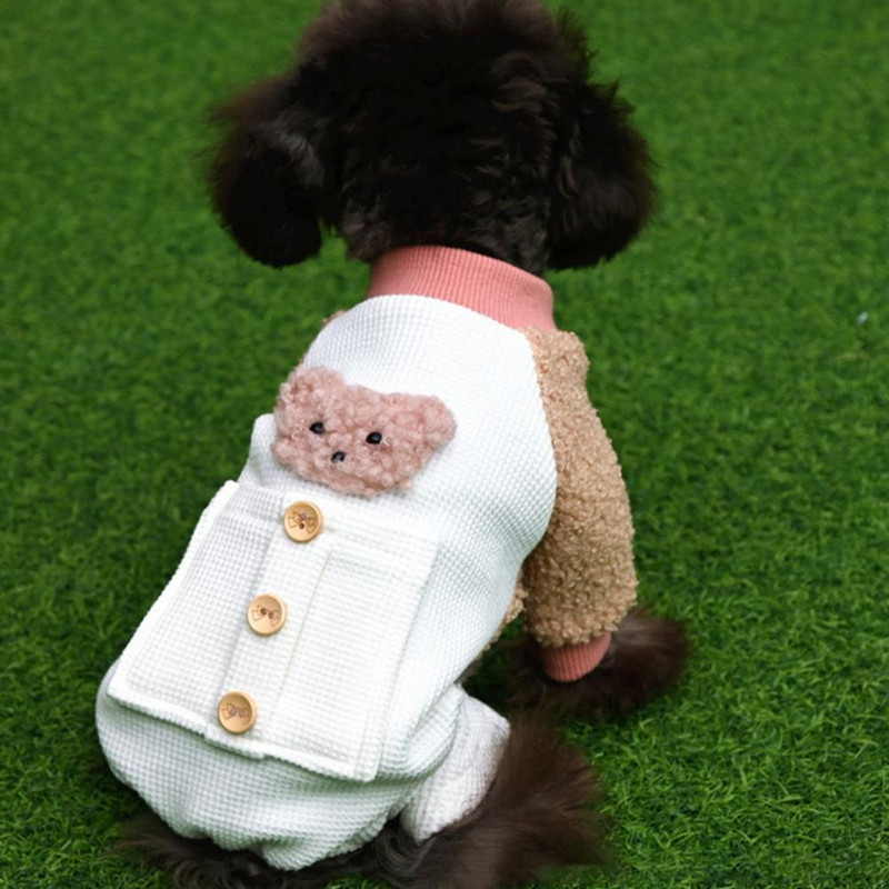 Neklizajuće lijepe četiri tajice Odjeća za kućne ljubimce Štrampa za kućne ljubimce protiv pada Dizajn medvjeda za zimu