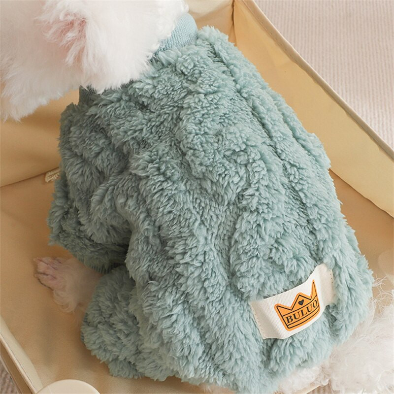 Salopetă de iarnă pentru câini haine calde din lână pentru animalele de companie mici și mijlocii Pisici Pulover cu patru picioare Pulover Pomeranian Teddy