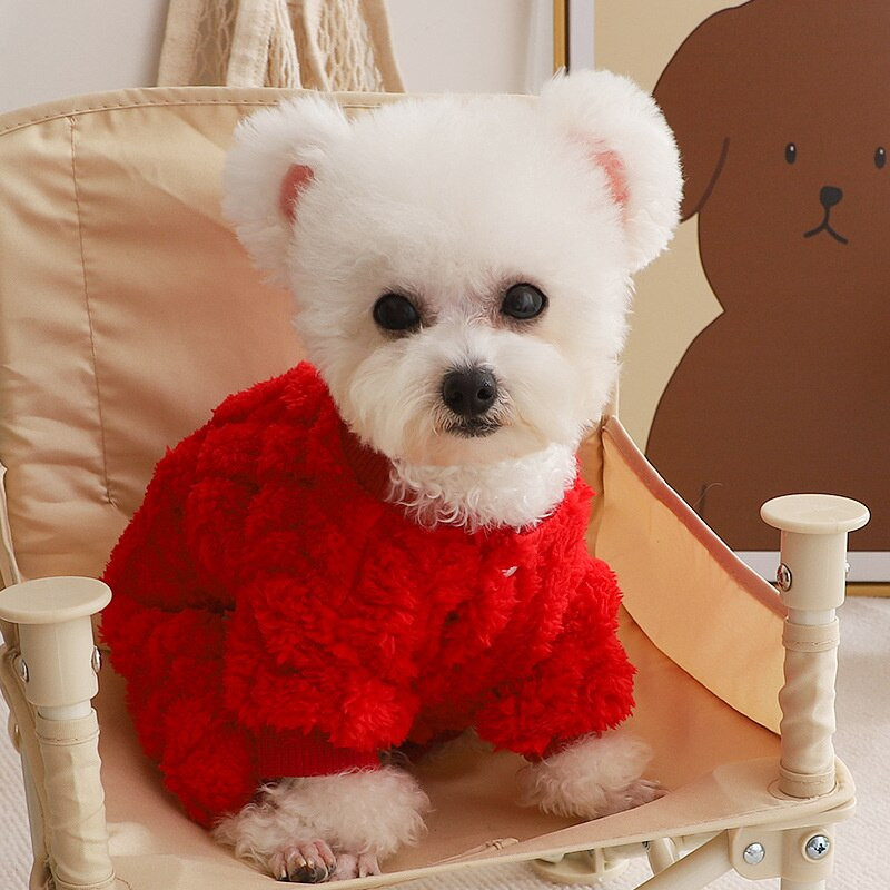 Salopetă de iarnă pentru câini haine calde din lână pentru animalele de companie mici și mijlocii Pisici Pulover cu patru picioare Pulover Pomeranian Teddy