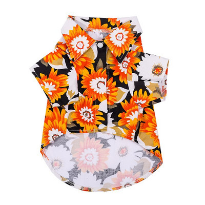 Letné oblečenie s potlačou pre domáce zvieratá pre psov, kvetinové havajské plážové tričká, bundy pre psov, kabát pre šteniatka, havajské tričko, kostým pre mačky, domáce zvieratá.