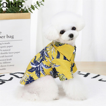 Дрехи за кучета в хавайски стил OIMG Френски булдог Бишон Плажни ваканционни тениски за кученца Летни тънки екипировки за кучета Красиво облекло за домашни любимци