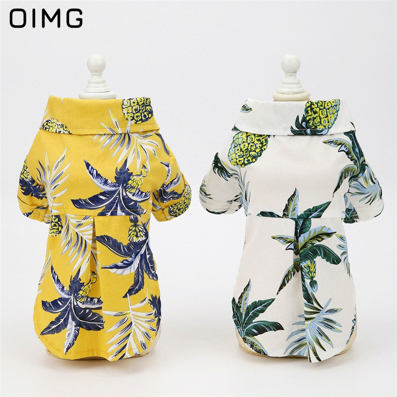 OIMG Hawaii stiilis koerariided Prantsuse buldog Bichon rannapuhkuse kutsikasärgid Suvised õhukesed koerarõivad Nägus lemmikloomade rõivas