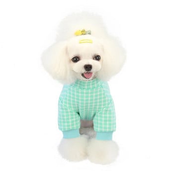 Прекрасни нови пижами за малки кучета за домашни кучета Котешки дрехи Кученце Гащеризон за кучета Палто за кучета чихуахуа Карирано облекло