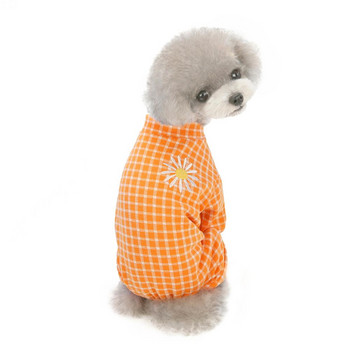 Прекрасни нови пижами за малки кучета за домашни кучета Котешки дрехи Кученце Гащеризон за кучета Палто за кучета чихуахуа Карирано облекло