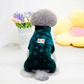 Jesenné a zimné najnovšie zahustené teplé štvornohé bavlnené prešívané kabáty pre psov s hviezdičkami a potlačou, kombinézy pre psov, produkty pre domáce zvieratá