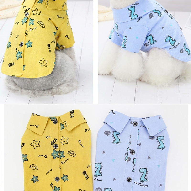 Letné oblečenie pre psov s potlačou, klopová vesta, oblečenie pre domáce zvieratá pre malých psov, tričko Chihuahua, jarné tričko pre domáce zvieratá, oblečenie pre čivavy