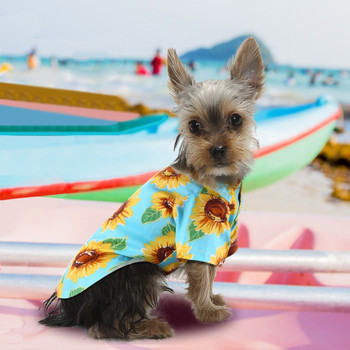 Модни кучешки летни дрехи Кученца Котки Риза Hawaii Beach Ежедневни дрехи за домашни любимци Ризи за малки средни кучета Котки Мопс S-XL
