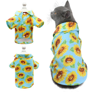 Fashion Dog Καλοκαιρινά Ρούχα Puppy Cats Πουκάμισο Hawaii Beach Casual Pet Clothes πουκάμισα για Small Medium Dog Cats Pug S-XL