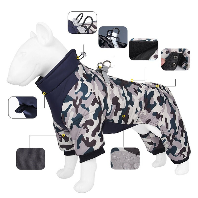 Zimný nepremokavý overal pre domáce zvieratá s francúzskym buldočkom, teplý polstrovaný overal pre psov pre malé a stredné psy, Shiba Inu, Corgi, maskoty
