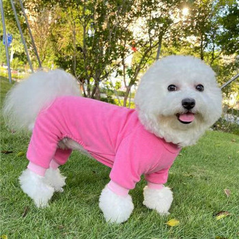 Мъжка кучешка пижама за малки кучета Меко термично кадифе Еластичен гащеризон за кученца Onesie Зимни дрехи за кучета Бийгъл Йорки