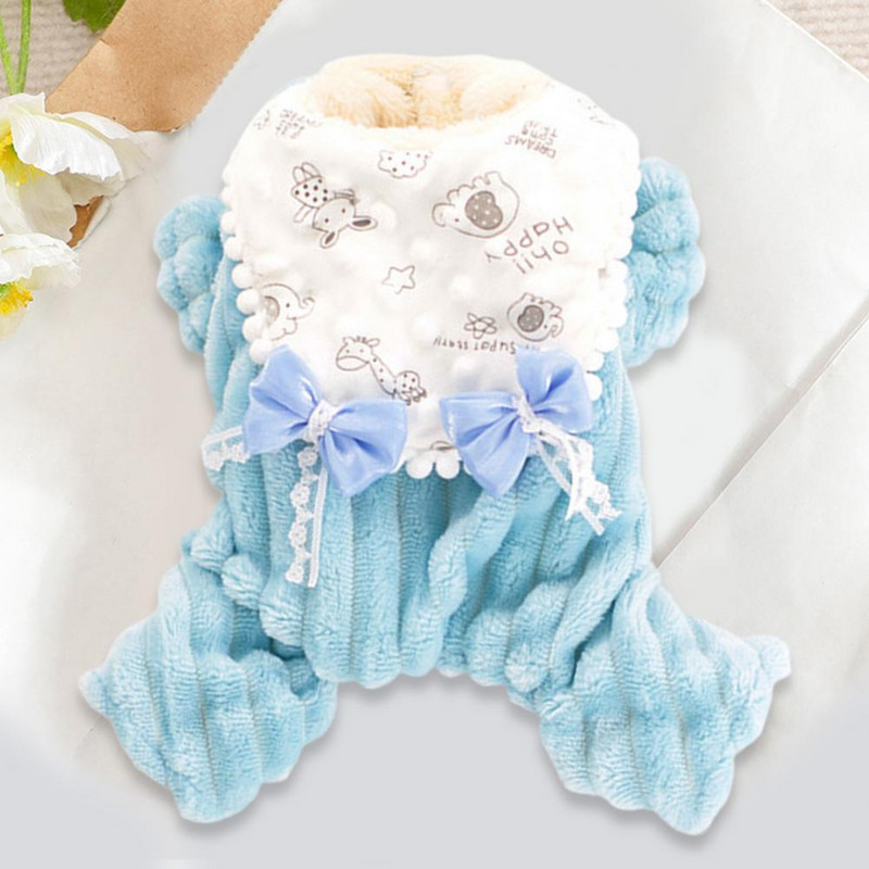 Stilingas šunų žiemos kombinezonas animacinių filmų spaudinys šiltas keturių kojų plaunamas dramblio augintinio žiemos drabužiai