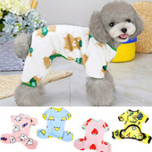 Cartoon Print Koerte pidžaama Soe fliisist lemmikloomade kostüüm väikestele koertele Pomeranian Yorkshire`i talve kutsikariided Pijama perro