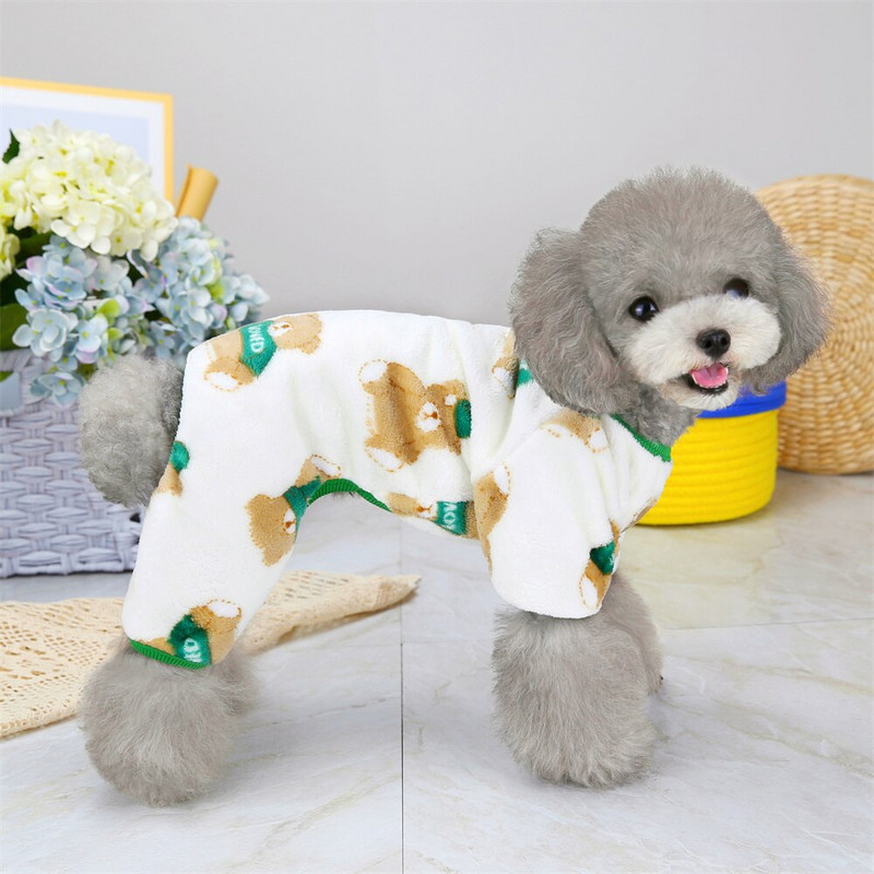 Cartoon Print Koerte pidžaama Soe fliisist lemmikloomade kostüüm väikestele koertele Pomeranian Yorkshire`i talve kutsikariided Pijama perro