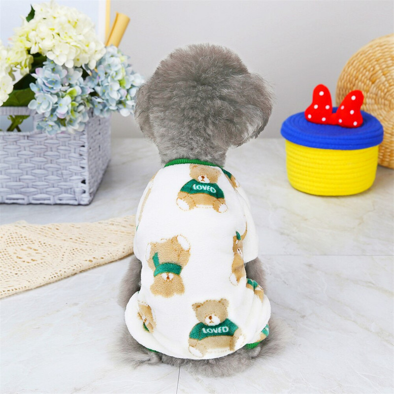 Cartoon Print Koerte pidžaama Soe fliisist lemmikloomade kostüüm väikestele koertele Pomeranian Yorkshire`i talve kutsikariided Pijama perro