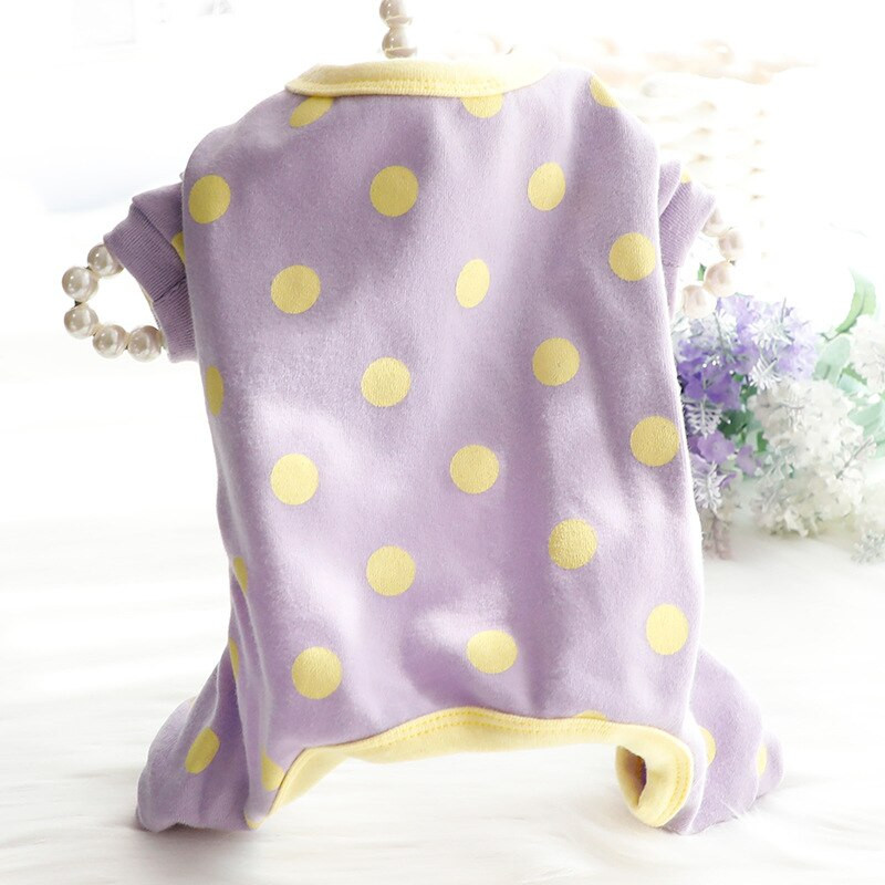 Salopetă pentru câine, pisică, pijamale cu buline, pijame pentru cățeluș, trening