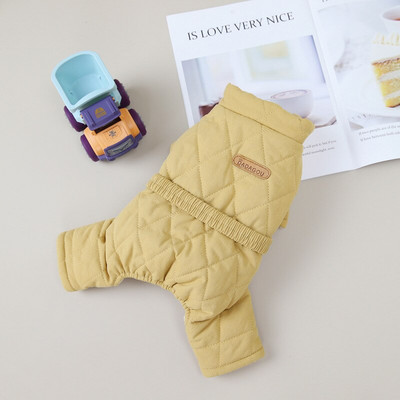 Storas šiltas šuniuko kombinezonas Žieminiai šunų drabužiai mažiems šunims Šuniuko striukė Prancūzų buldogo kombinezonas Chihuahua Bichon naminių gyvūnėlių kostiumas