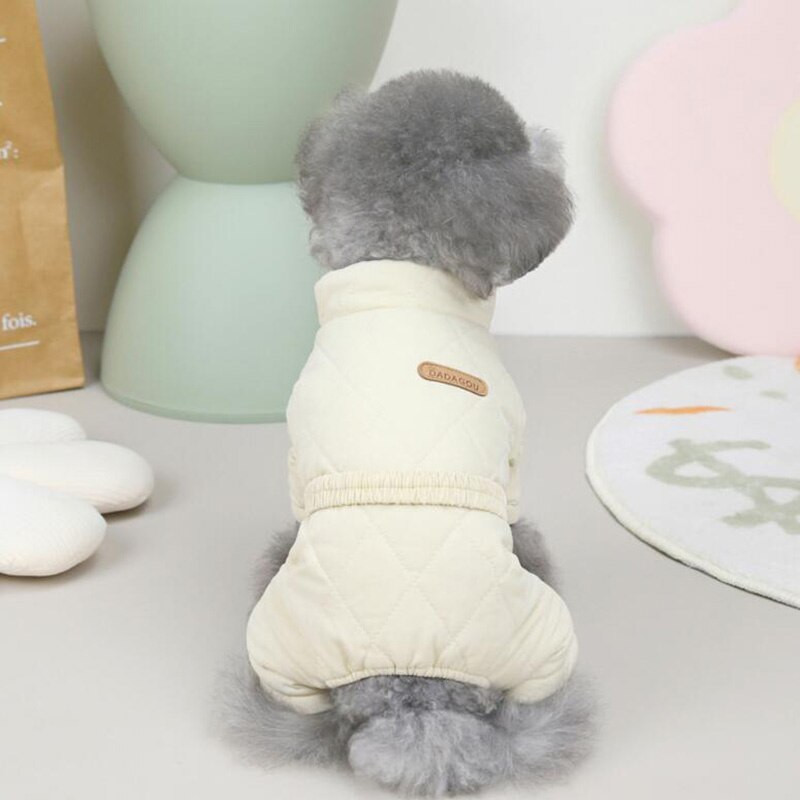 Storas šiltas šuniuko kombinezonas Žieminiai šunų drabužiai mažiems šunims Šuniuko striukė Prancūzų buldogo kombinezonas Chihuahua Bichon naminių gyvūnėlių kostiumas