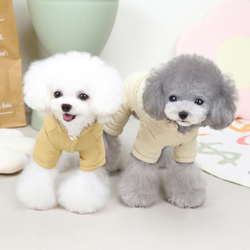 Storas šiltas šuniuko kombinezonas Žieminiai šunų drabužiai mažiems šunims Šuniuko striukė Prancūzų buldogo kombinezonas Chihuahua Bichon naminių gyvūnėlių kostiumas