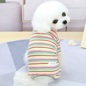 Oblečenie pre psov s dúhovými pásikmi, overal pre psov, pyžamo pre malých psov, čivavu, šteniatka, mikiny s kapucňou, tričká s krátkym rukávom, domáce zvieratá, overaly, pyžamo