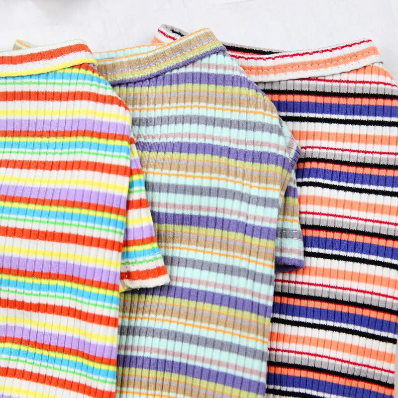 Oblečenie pre psov s dúhovými pásikmi, overal pre psov, pyžamo pre malých psov, čivavu, šteniatka, mikiny s kapucňou, tričká s krátkym rukávom, domáce zvieratá, overaly, pyžamo