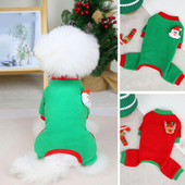 Zimný kostým pre domáce zvieratá, mäkké lemovanie, vianočné oblečenie pre domáce zvieratá, zahustené, ležérne, zahrievateľné flísové legíny so štyrmi nohavicami
