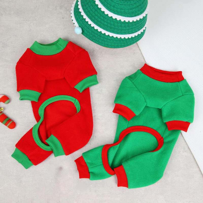 Zimný kostým pre domáce zvieratá, mäkké lemovanie, vianočné oblečenie pre domáce zvieratá, zahustené, ležérne, zahrievateľné flísové legíny so štyrmi nohavicami