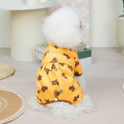 Wrap Belly  Pretty Four Leggings Pet Costume Cotton Dog Jumpsuit Little Bear Print   for Teddy