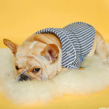 Στολή για κατοικίδια Kirkie Ρούχα για σκύλους την άνοιξη και το καλοκαίρι Φορέστε λεπτά ριγέ πουκάμισα για σκύλους γάτας Ρούχα για κατοικίδια