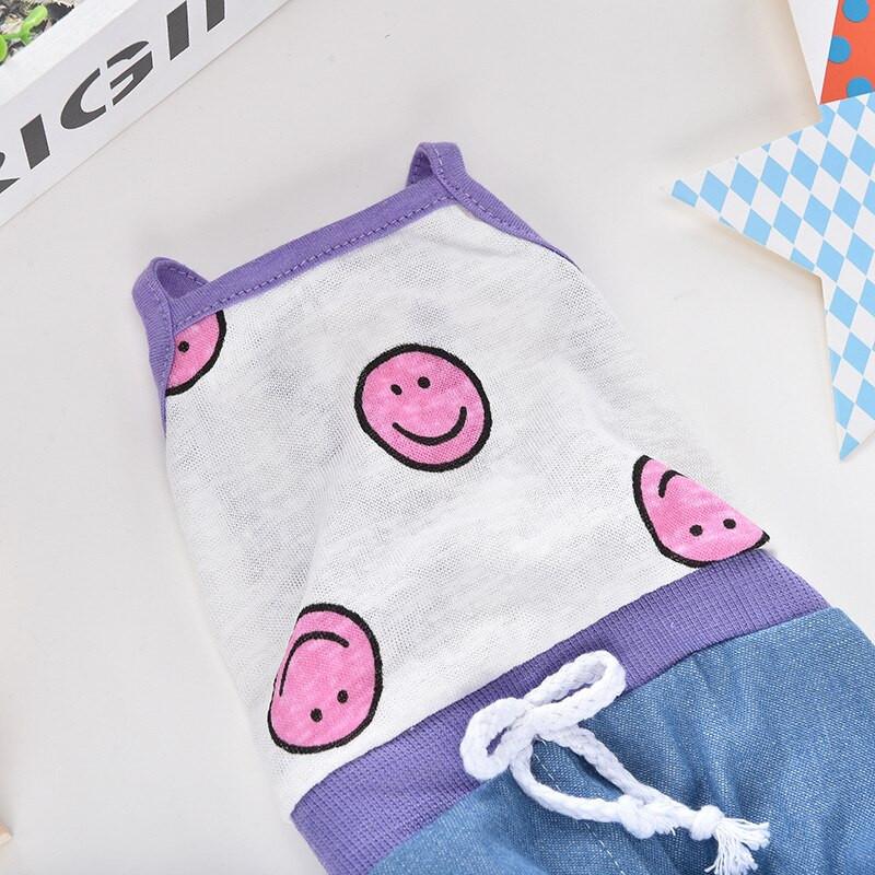 Letný overal pre psov, oblečenie pre šteniatka, yorkshirského pomeranca, shih-tzu, maltézskeho psa, pudla, bišóna, bradáča, francúzskeho buldočka