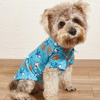 Прекрасно облекло за домашни любимци, ярък външен вид, дишащ, жив цвят, хладно плажно облекло за кучета и котки в хавайски стил