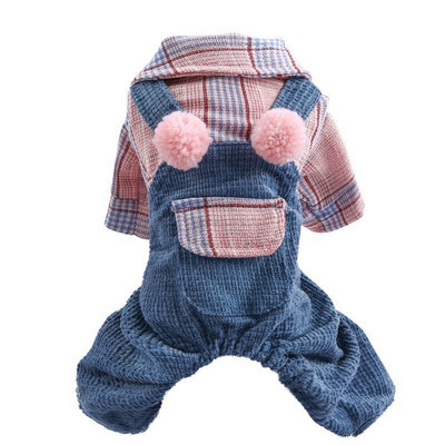 2022, toamnă iarnă, haine noi pentru animale de companie, haine pentru câini, pisici, calde, mingi, cu curele în carouri, pantaloni, ocazional, haine mici, medii, pentru câini