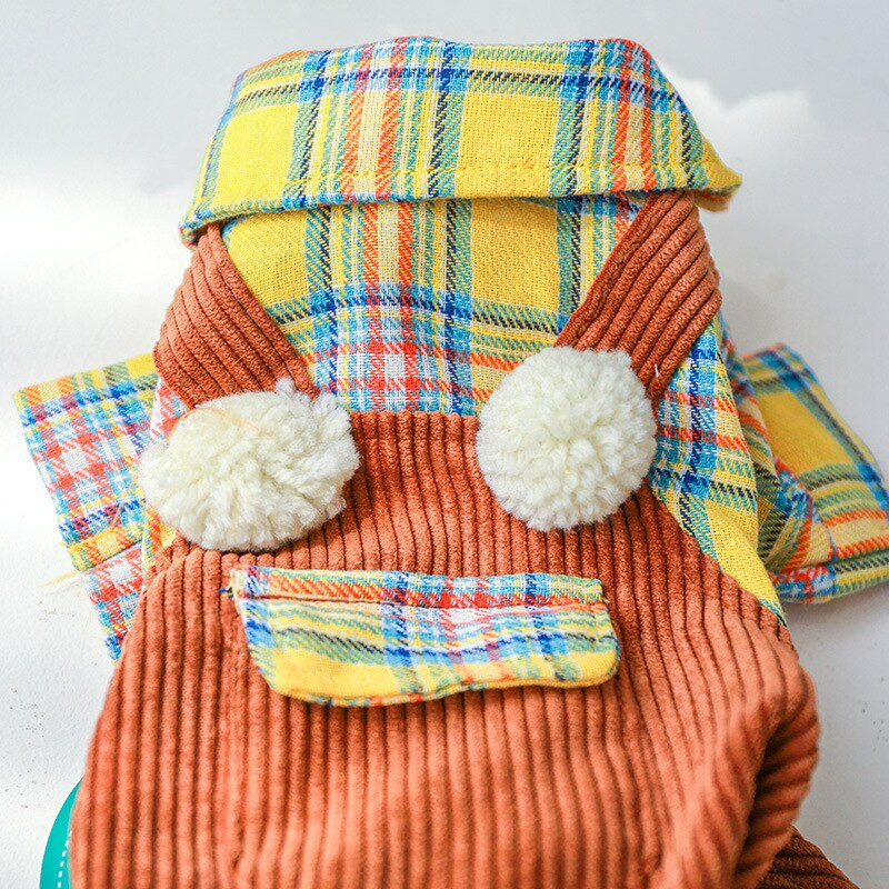 2022, toamnă iarnă, haine noi pentru animale de companie, haine pentru câini, pisici, calde, mingi, cu curele în carouri, pantaloni, ocazional, haine mici, medii, pentru câini