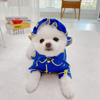 2022 Нови пижами за кучета Сладки ризи Модни френски дрехи за кучета Чихуахуа Ropa Perro Облекло за малки кучета Гащеризони за домашни любимци с шапка