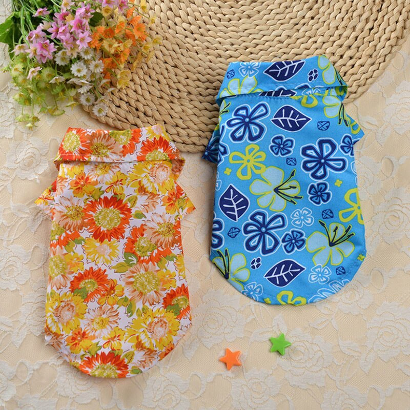 Havajų stiliaus drabužiai naminiams gyvūnėliams Vasariniai naminių gyvūnėlių marškinėliai madingi šunų drabužiai kačių marškinėliai naminių gyvūnėlių reikmenys INS Cool Chihuahua Ropa Perro Mopsas 2022 m.