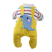 Lemmikloomapüks Armas talvine paksendatud multikas triibulise prindiga Lemmiklooma Romper Mugav lemmikloomade kombinesoon