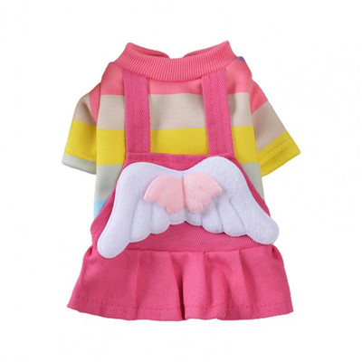 Lemmikloomapüks Armas talvine paksendatud multikas triibulise prindiga Lemmiklooma Romper Mugav lemmikloomade kombinesoon