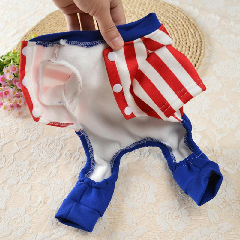 Lemmikloomapüks Armas talvine paksendatud multikas triibulise prindiga Lemmiklooma Romper Mugav lemmikloomade kombinesoon