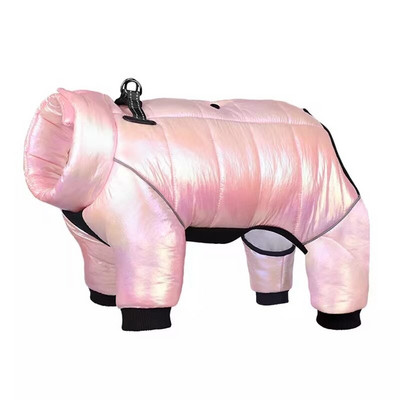 Zimná páperová bunda pre psov, nepremokavé oblečenie pre veľkých psov, teplý kabát, šteňací overal, reflexný postroj pre domáce zvieratá, buldog, yorkshirský pudel, mops