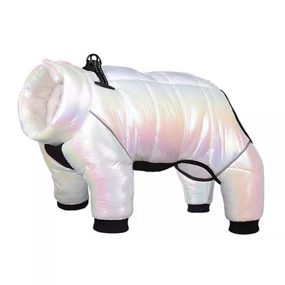 Zimná páperová bunda pre psov, nepremokavé oblečenie pre veľkých psov, teplý kabát, šteňací overal, reflexný postroj pre domáce zvieratá, buldog, yorkshirský pudel, mops