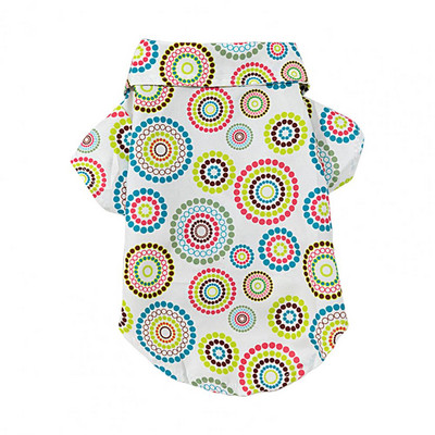 Tricou elegant pentru animale de companie, moale, bandă de fixare, imprimare cu flori, pentru cățeluș, haine cu două picioare