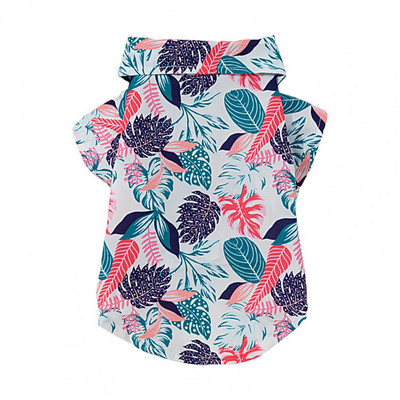 Tricou elegant pentru animale de companie, moale, bandă de fixare, imprimare cu flori, pentru cățeluș, haine cu două picioare