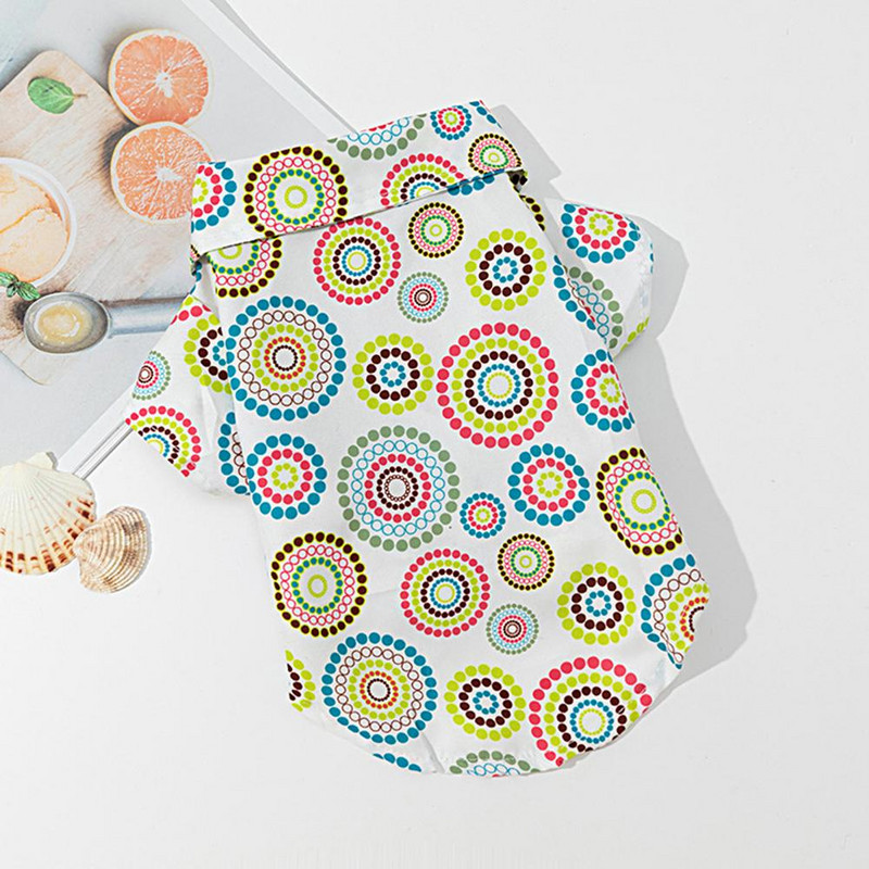 Tricou elegant pentru animale de companie, moale, bandă de fixare, imprimare cu flori, pentru cățeluș, haine cu două picioare