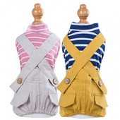 Ολόσωμες φόρμες για κατοικίδια ριγέ Keep Warm Cotton Dog Cute ζαρτιέρες για την Άνοιξη